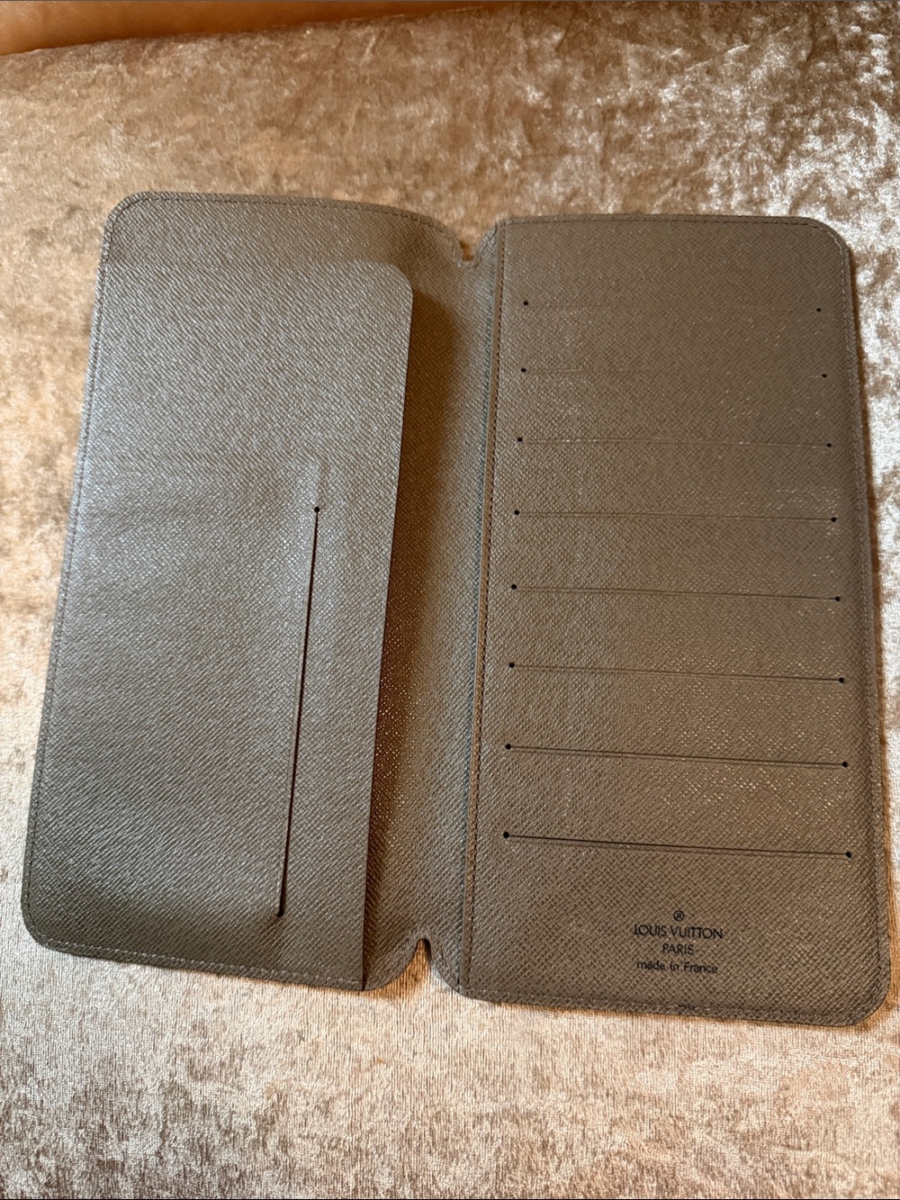 Louis Vuitton Gray Long Card Holder Wallet